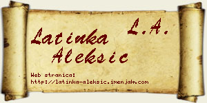 Latinka Aleksić vizit kartica